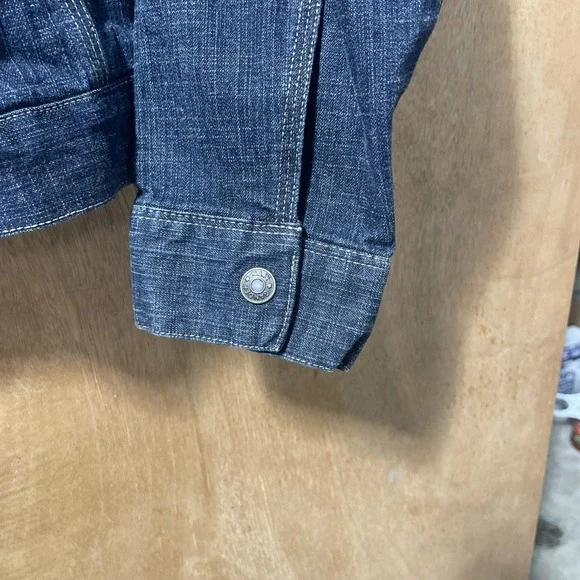 Gander Mountain Jacket women's Medium Dark Wash Denim Jean Coat Outdoor Casual - Picture 6 of 12